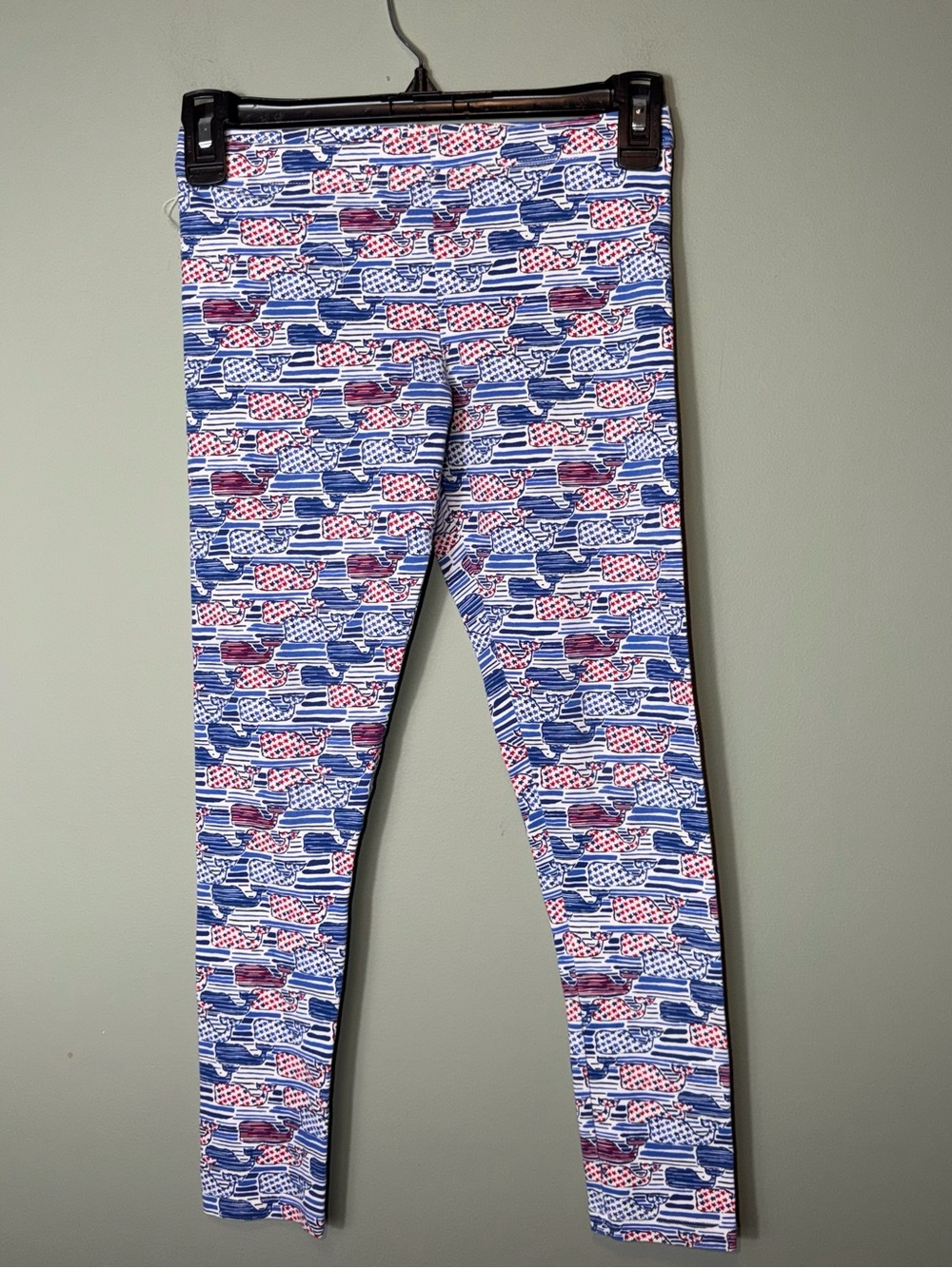 Vineyard Vines Girls Blue & Red Patterned Leggings M 10-12